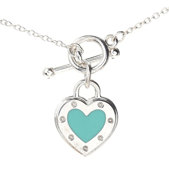 Zara Jewelry - TIFFANY&Co STYLE Silver metal Heart Pendant Necklace blue